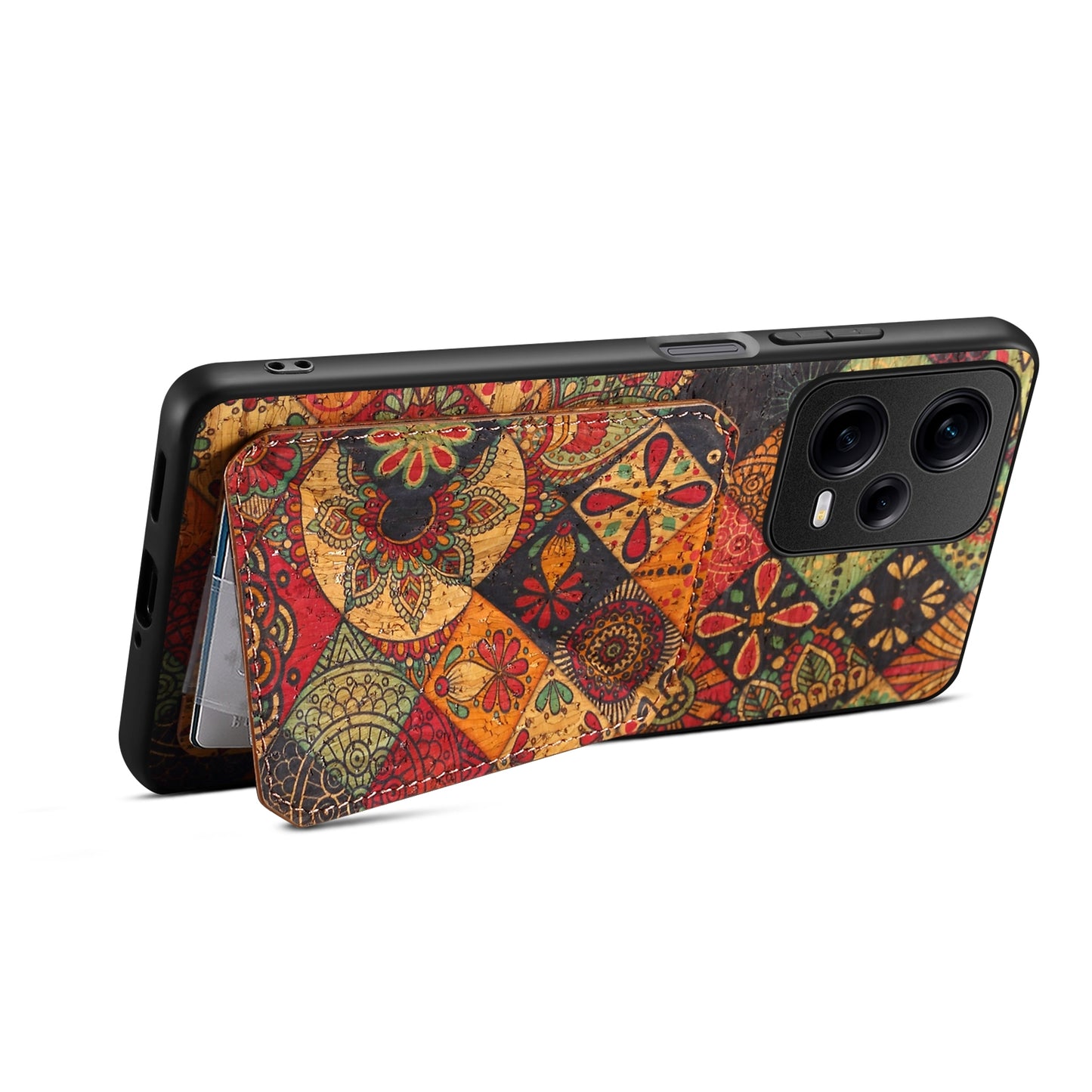 Xiaomi Redmi Note 12 Pro Dual Card Slot Holder Phone Case – Patterned Design, Scratch & Dirt Protection, Convenient Holder