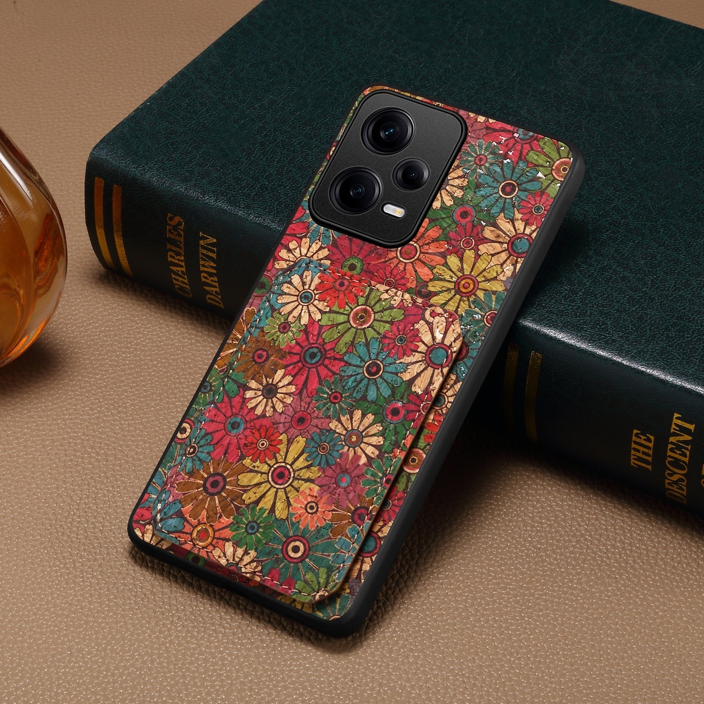Xiaomi Redmi Note 12 Pro Dual Card Slot Holder Phone Case – Patterned Design, Scratch & Dirt Protection, Convenient Holder