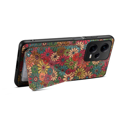 Xiaomi Redmi Note 12 Pro Dual Card Slot Holder Phone Case – Patterned Design, Scratch & Dirt Protection, Convenient Holder