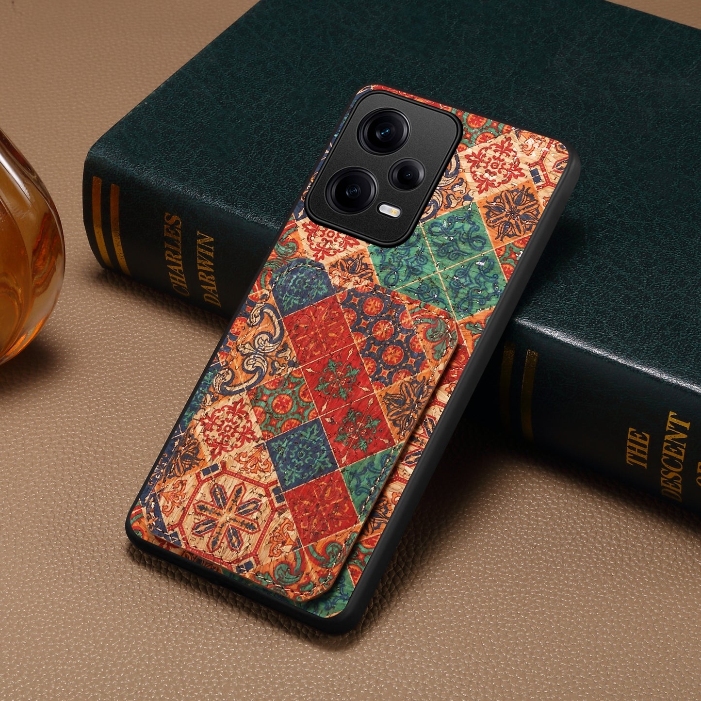 Xiaomi Redmi Note 12 Pro Dual Card Slot Holder Phone Case – Patterned Design, Scratch & Dirt Protection, Convenient Holder