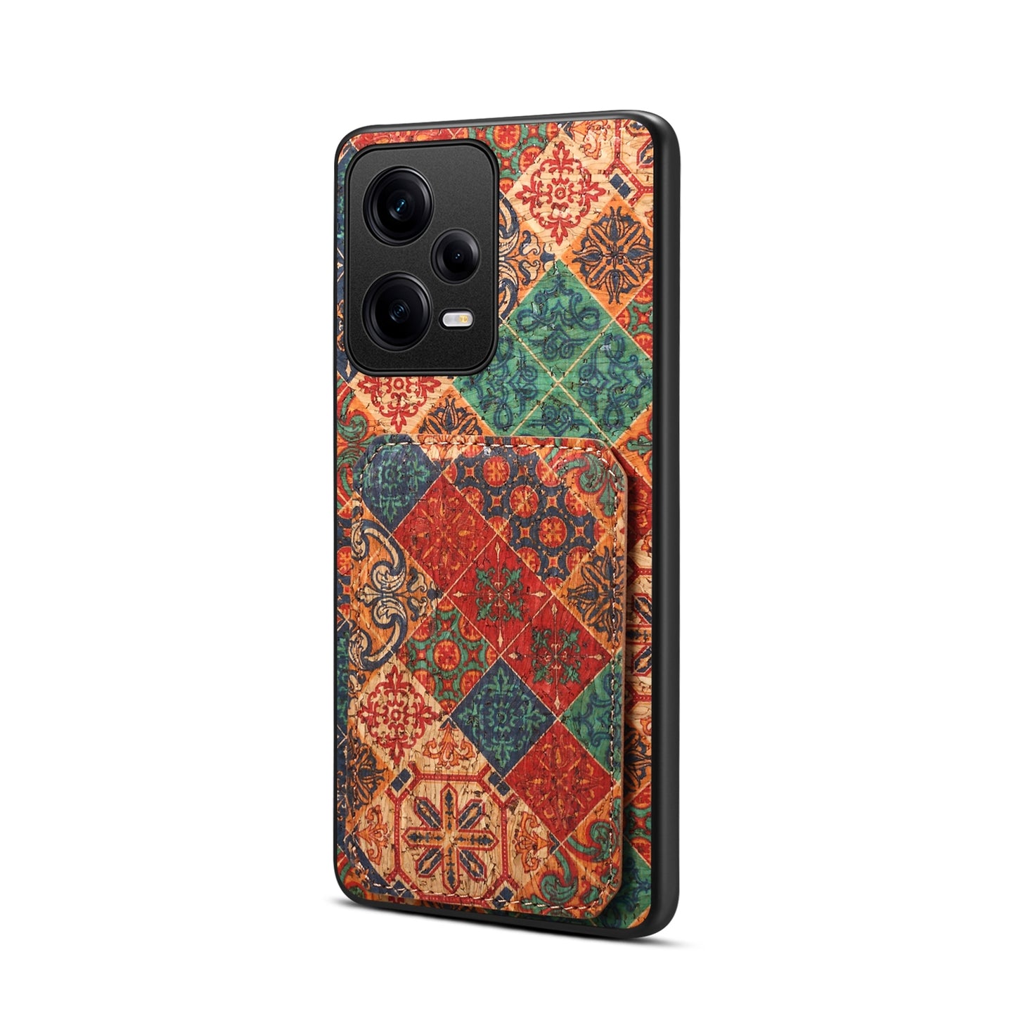 Xiaomi Redmi Note 12 Pro Dual Card Slot Holder Phone Case – Patterned Design, Scratch & Dirt Protection, Convenient Holder