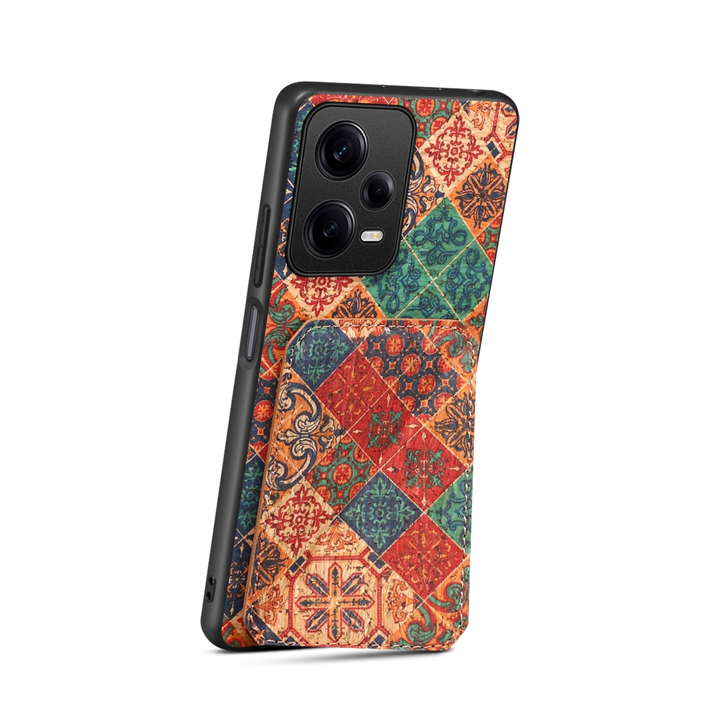 Xiaomi Redmi Note 12 Pro Dual Card Slot Holder Phone Case – Patterned Design, Scratch & Dirt Protection, Convenient Holder