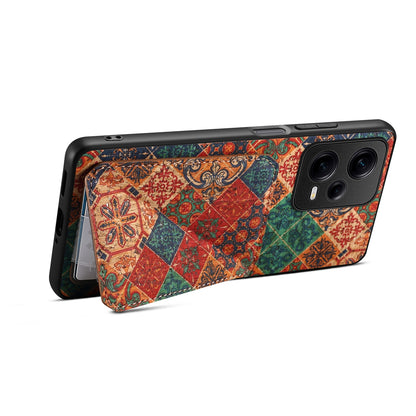 Xiaomi Redmi Note 12 Pro Dual Card Slot Holder Phone Case – Patterned Design, Scratch & Dirt Protection, Convenient Holder