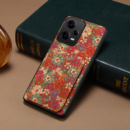 Xiaomi Redmi Note 12 Pro Dual Card Slot Holder Phone Case – Patterned Design, Scratch & Dirt Protection, Convenient Holder