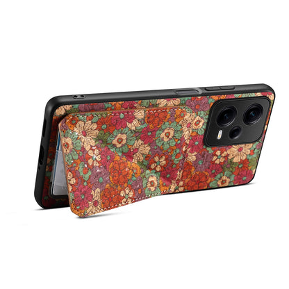 Xiaomi Redmi Note 12 Pro Dual Card Slot Holder Phone Case – Patterned Design, Scratch & Dirt Protection, Convenient Holder