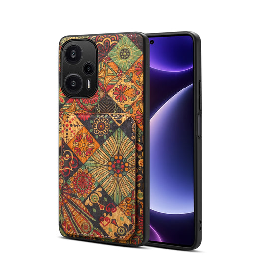 Xiaomi Redmi Note 12 Turbo Dual Card Slot Holder Phone Case – Patterned Design, Scratch & Dirt Protection, Convenient Holder