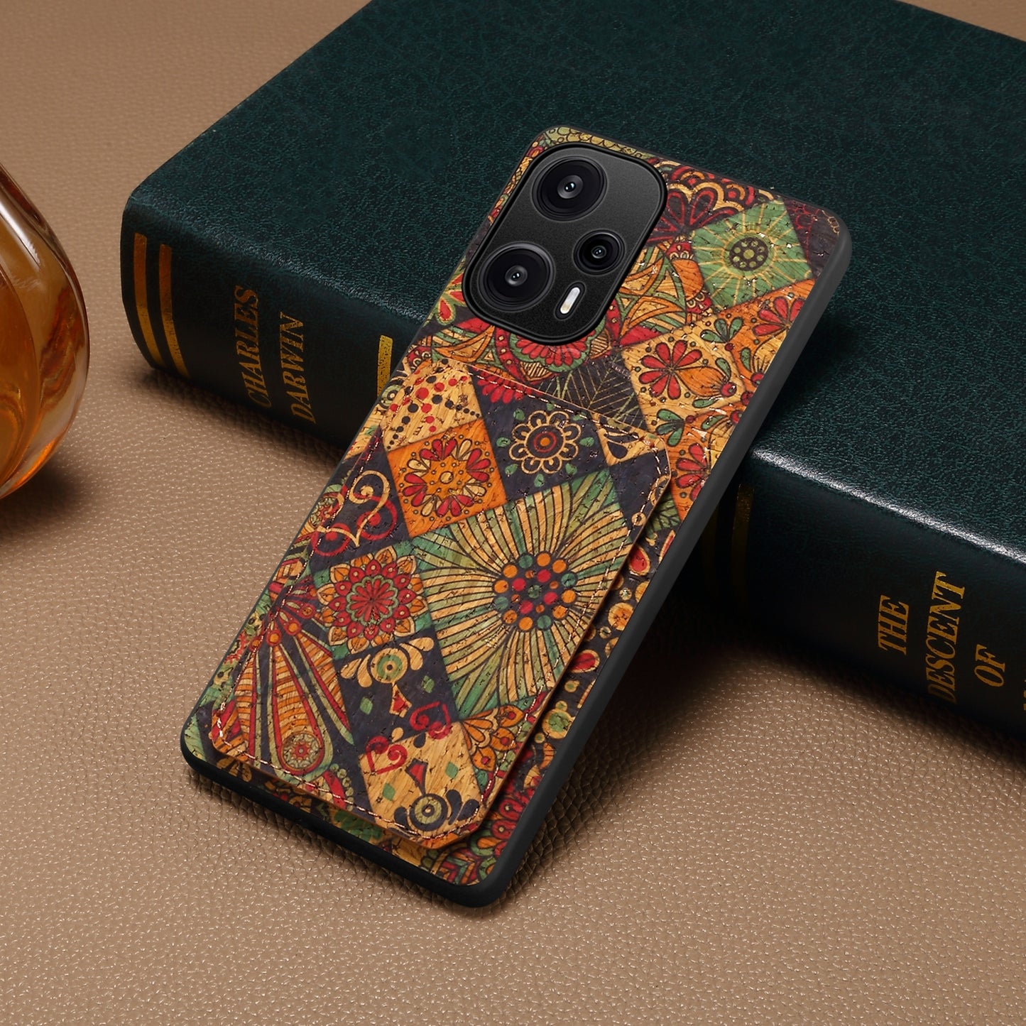 Xiaomi Redmi Note 12 Turbo Dual Card Slot Holder Phone Case – Patterned Design, Scratch & Dirt Protection, Convenient Holder