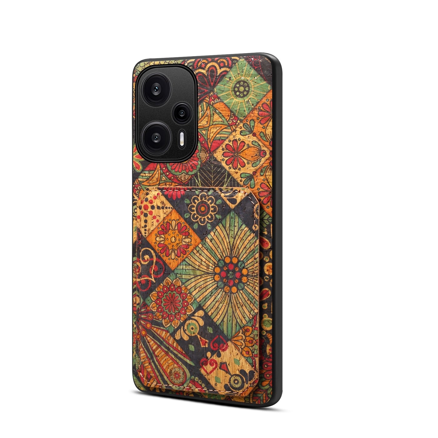 Xiaomi Redmi Note 12 Turbo Dual Card Slot Holder Phone Case – Patterned Design, Scratch & Dirt Protection, Convenient Holder