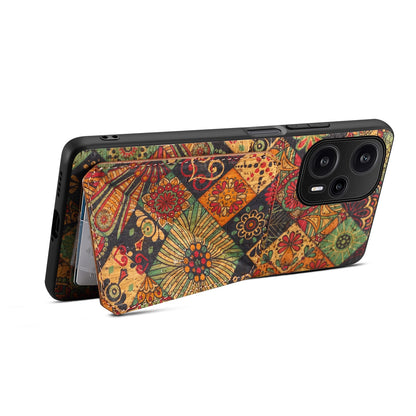 Xiaomi Redmi Note 12 Turbo Dual Card Slot Holder Phone Case – Patterned Design, Scratch & Dirt Protection, Convenient Holder