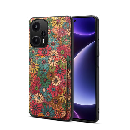 Xiaomi Redmi Note 12 Turbo Dual Card Slot Holder Phone Case – Patterned Design, Scratch & Dirt Protection, Convenient Holder