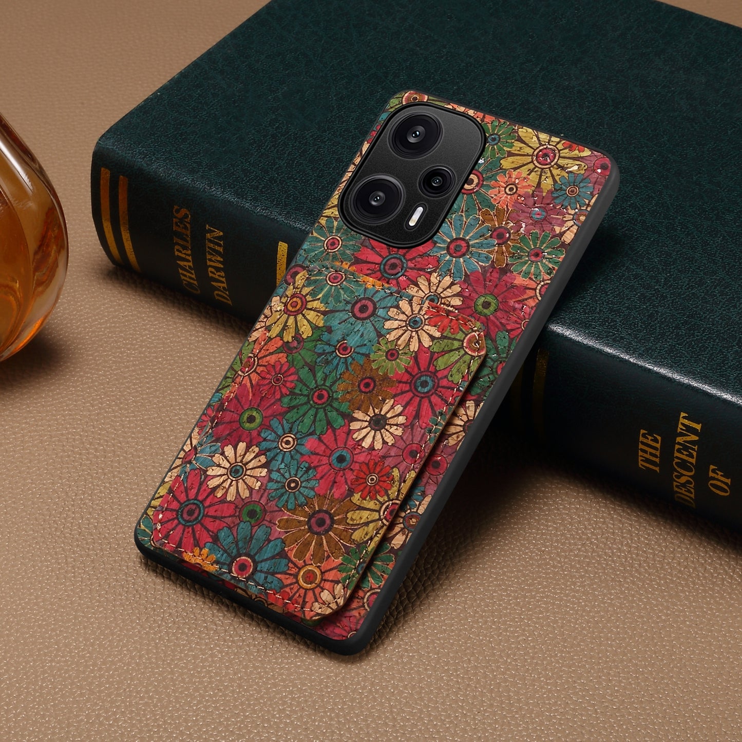 Xiaomi Redmi Note 12 Turbo Dual Card Slot Holder Phone Case – Patterned Design, Scratch & Dirt Protection, Convenient Holder