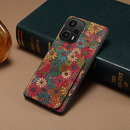 Xiaomi Redmi Note 12 Turbo Dual Card Slot Holder Phone Case – Patterned Design, Scratch & Dirt Protection, Convenient Holder
