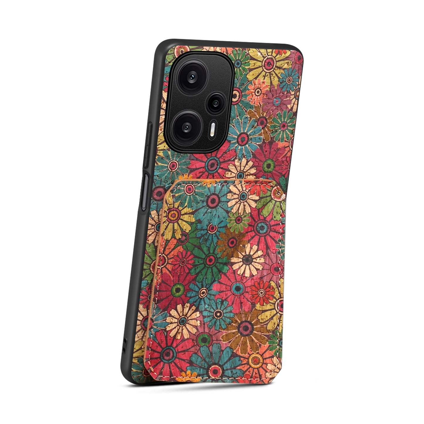 Xiaomi Redmi Note 12 Turbo Dual Card Slot Holder Phone Case – Patterned Design, Scratch & Dirt Protection, Convenient Holder