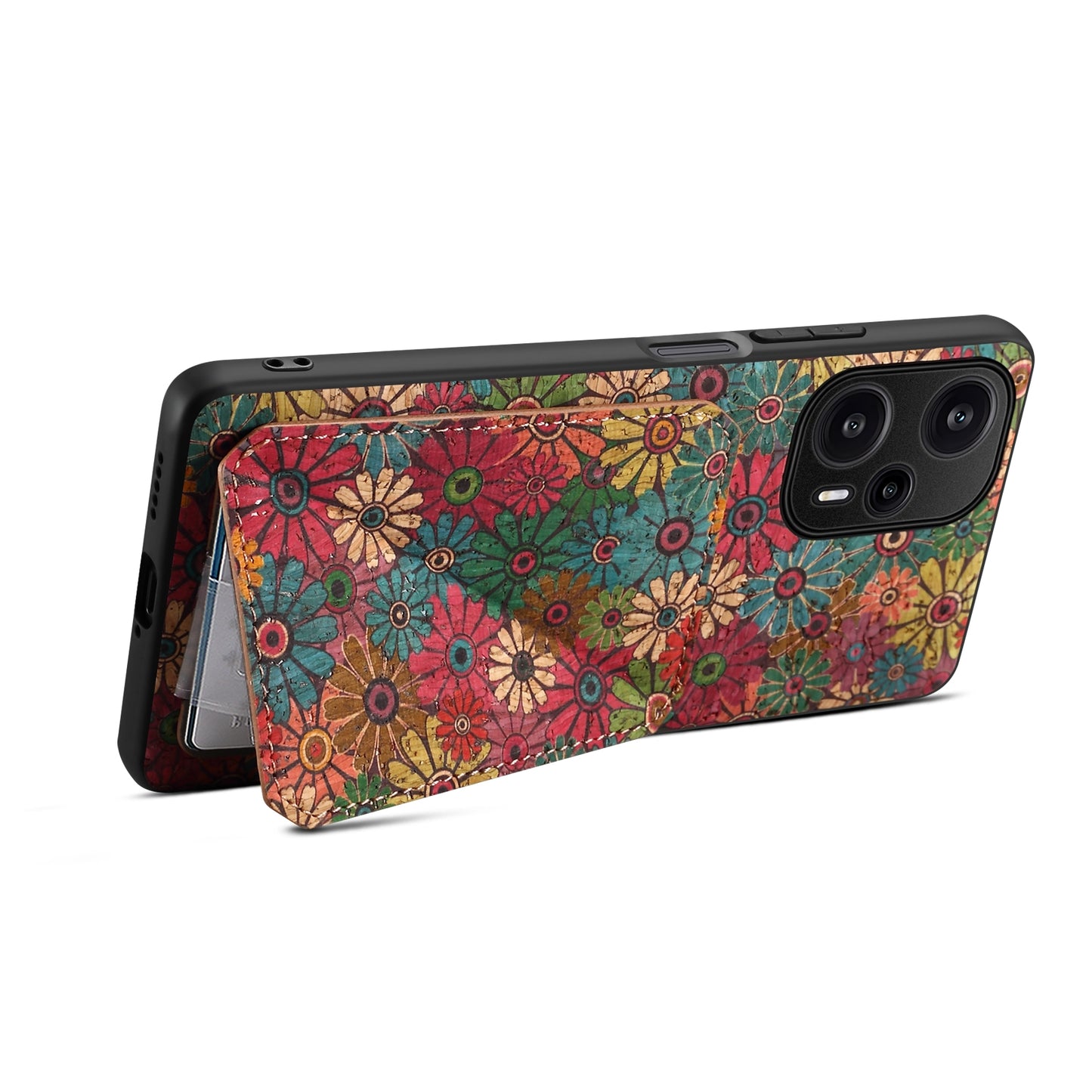 Xiaomi Redmi Note 12 Turbo Dual Card Slot Holder Phone Case – Patterned Design, Scratch & Dirt Protection, Convenient Holder