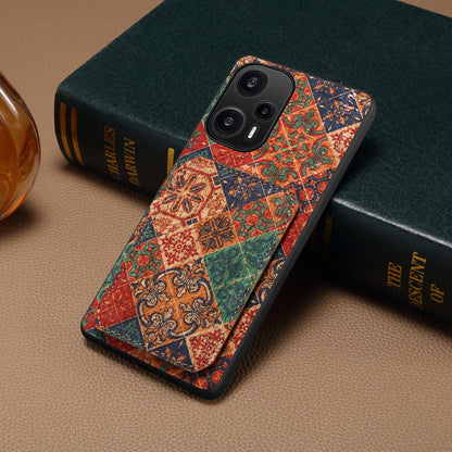 Xiaomi Redmi Note 12 Turbo Dual Card Slot Holder Phone Case – Patterned Design, Scratch & Dirt Protection, Convenient Holder