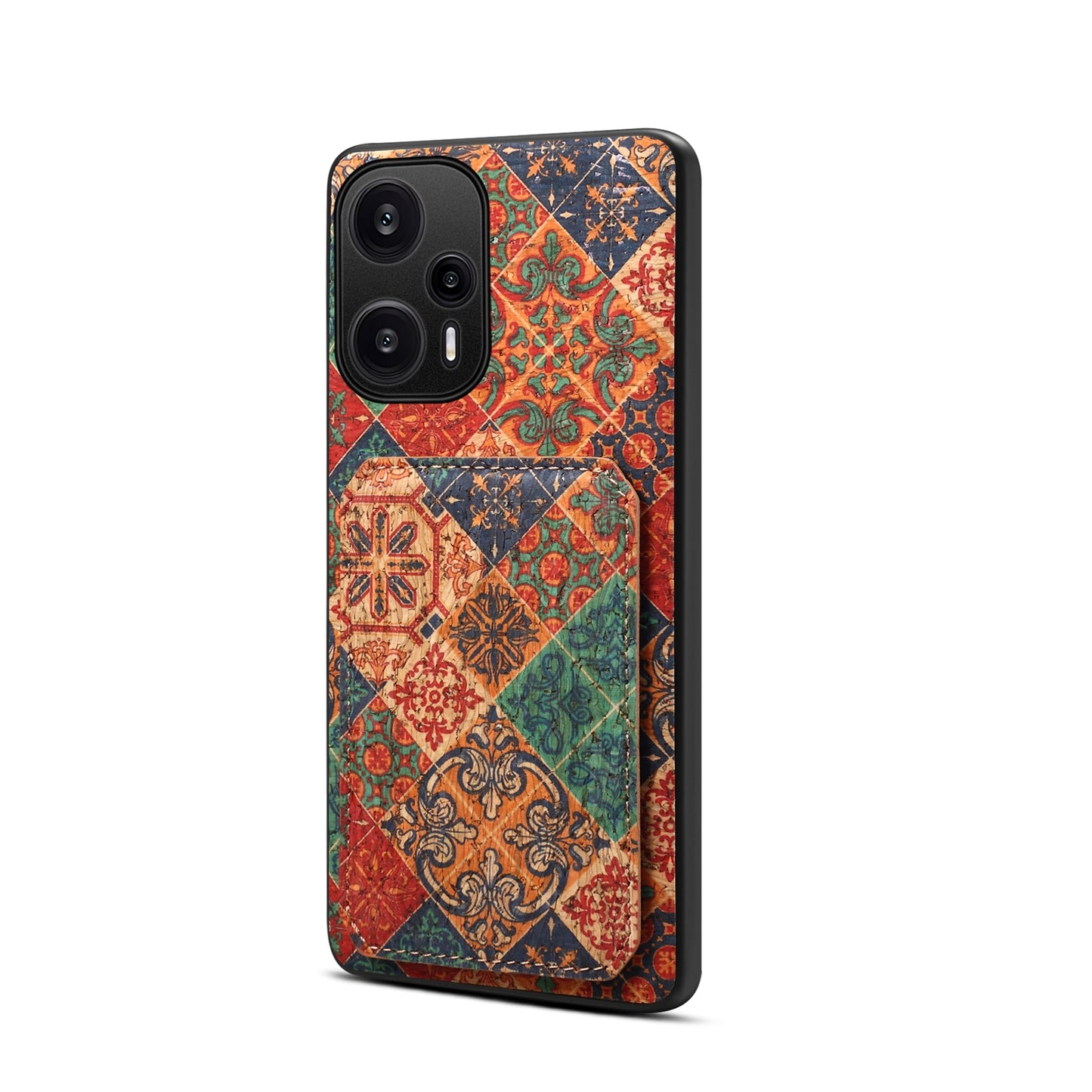 Xiaomi Redmi Note 12 Turbo Dual Card Slot Holder Phone Case – Patterned Design, Scratch & Dirt Protection, Convenient Holder