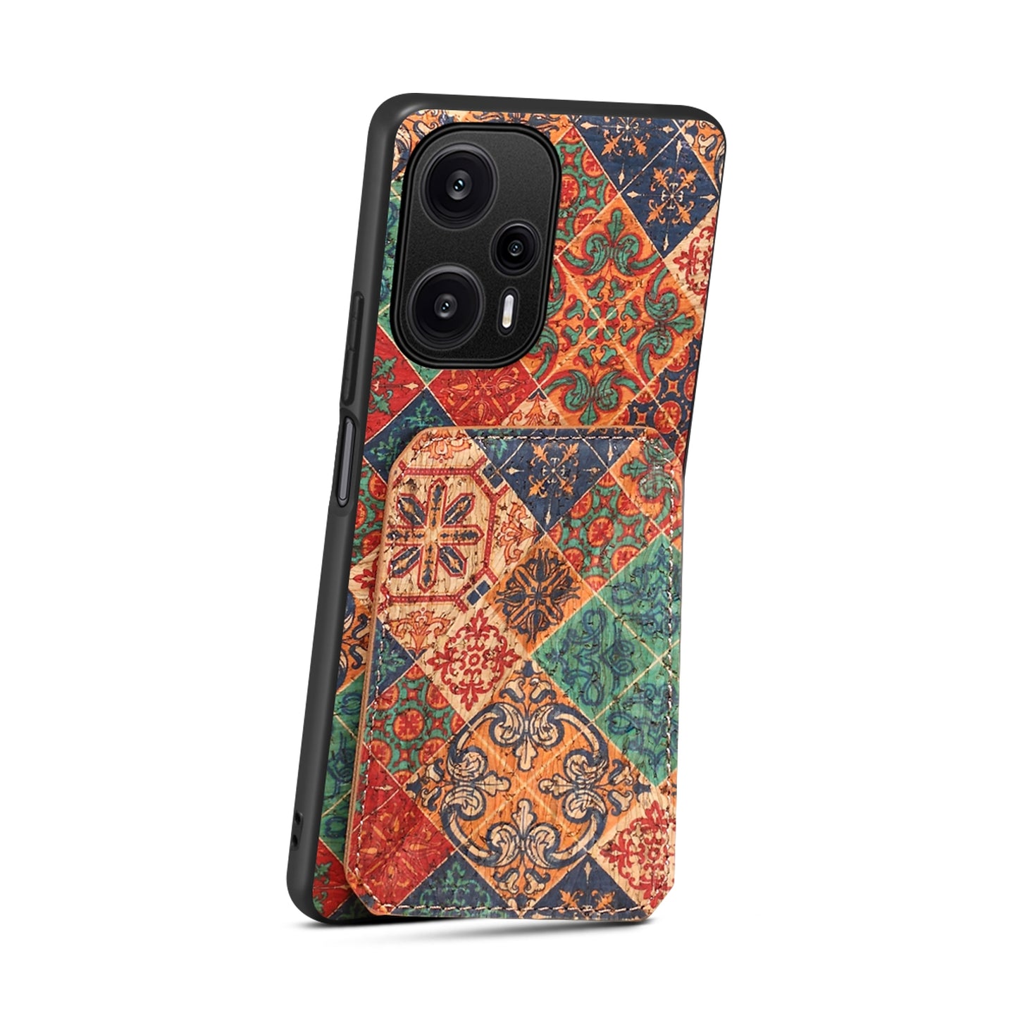 Xiaomi Redmi Note 12 Turbo Dual Card Slot Holder Phone Case – Patterned Design, Scratch & Dirt Protection, Convenient Holder