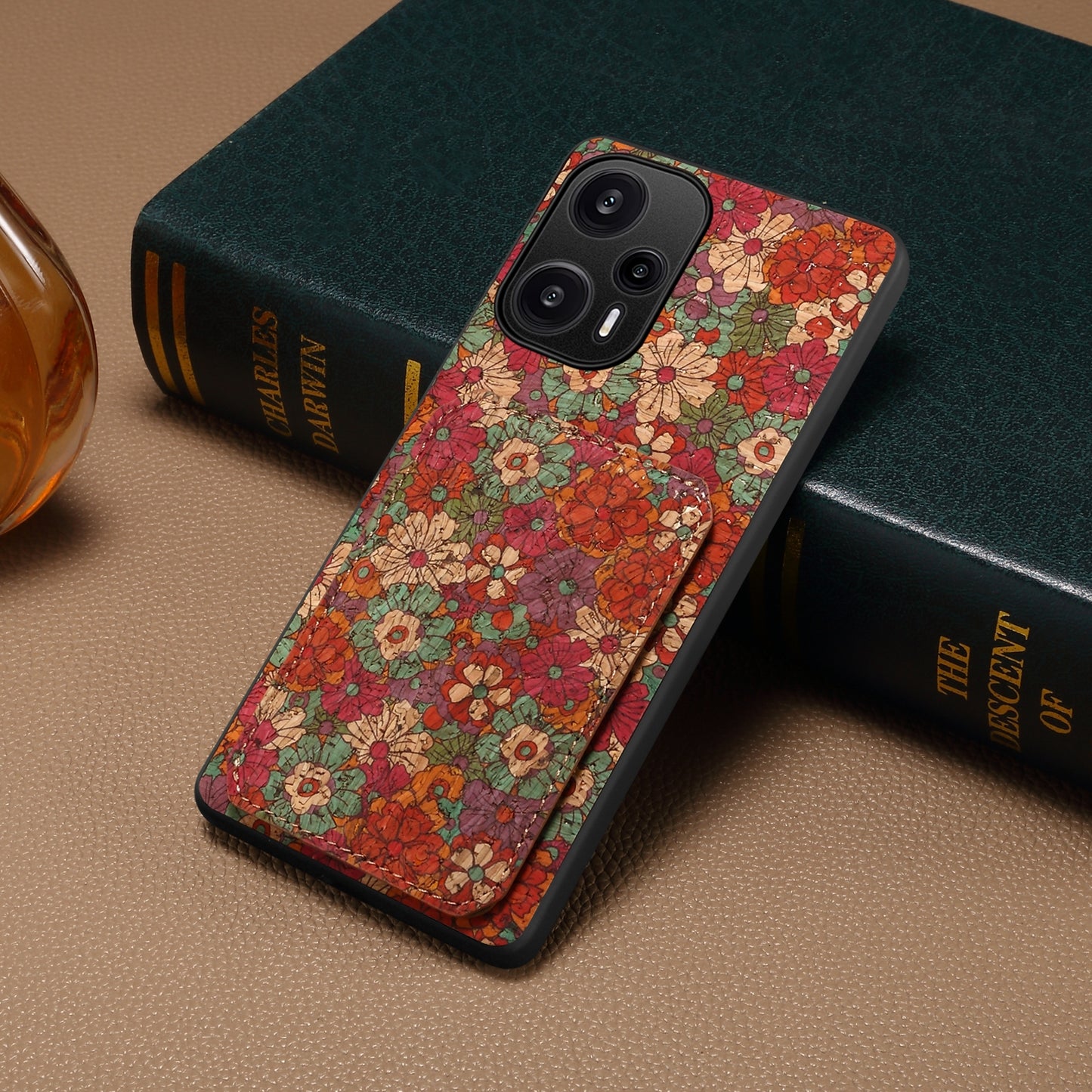 Xiaomi Redmi Note 12 Turbo Dual Card Slot Holder Phone Case – Patterned Design, Scratch & Dirt Protection, Convenient Holder