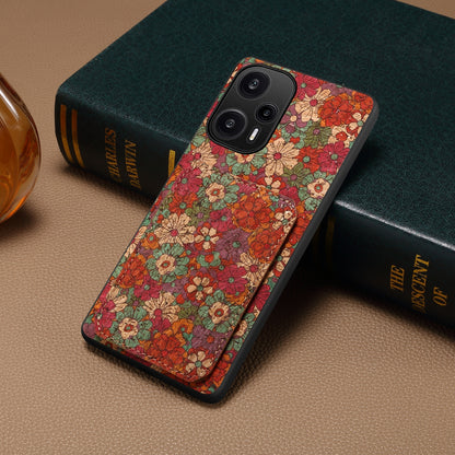 Xiaomi Redmi Note 12 Turbo Dual Card Slot Holder Phone Case – Patterned Design, Scratch & Dirt Protection, Convenient Holder