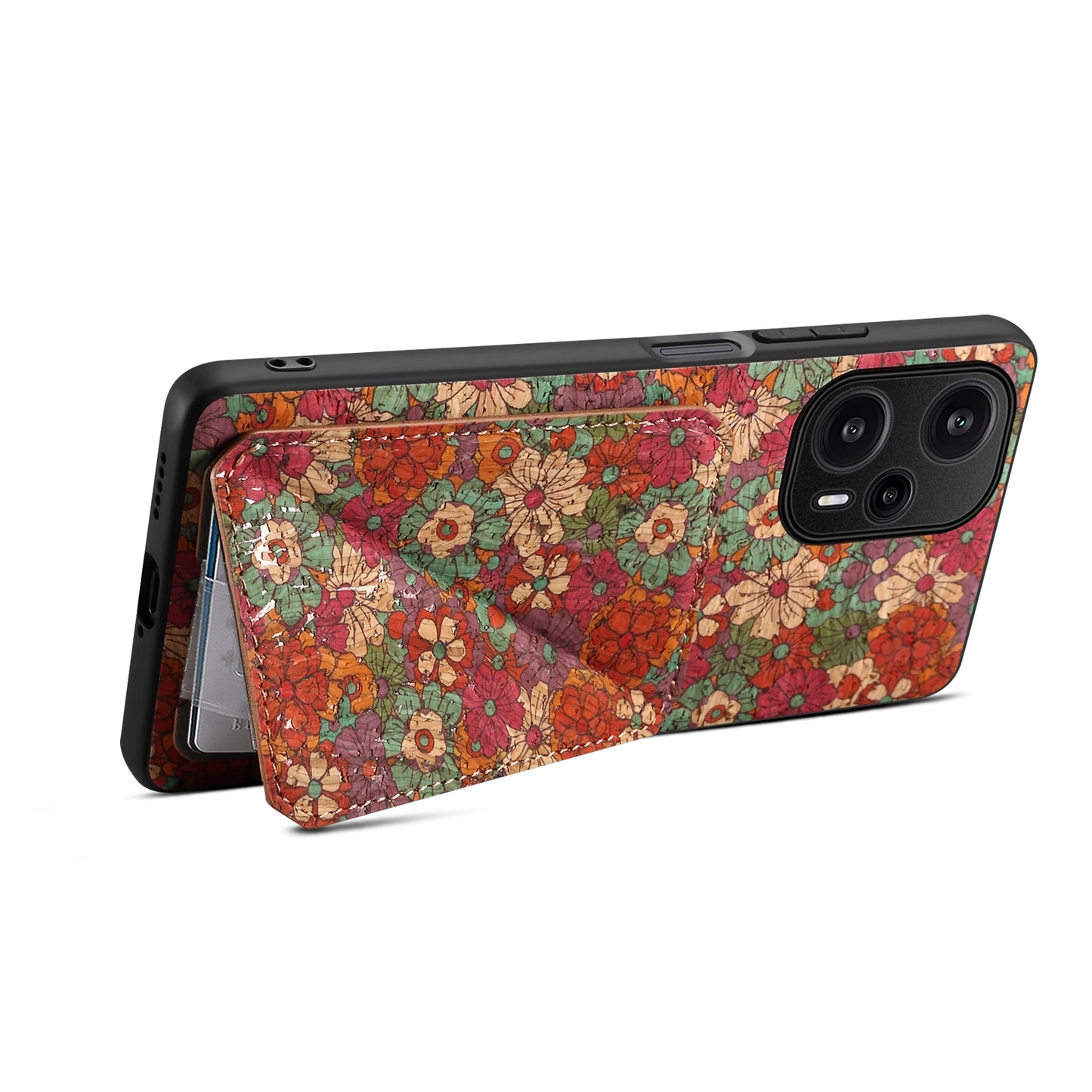 Xiaomi Redmi Note 12 Turbo Dual Card Slot Holder Phone Case – Patterned Design, Scratch & Dirt Protection, Convenient Holder