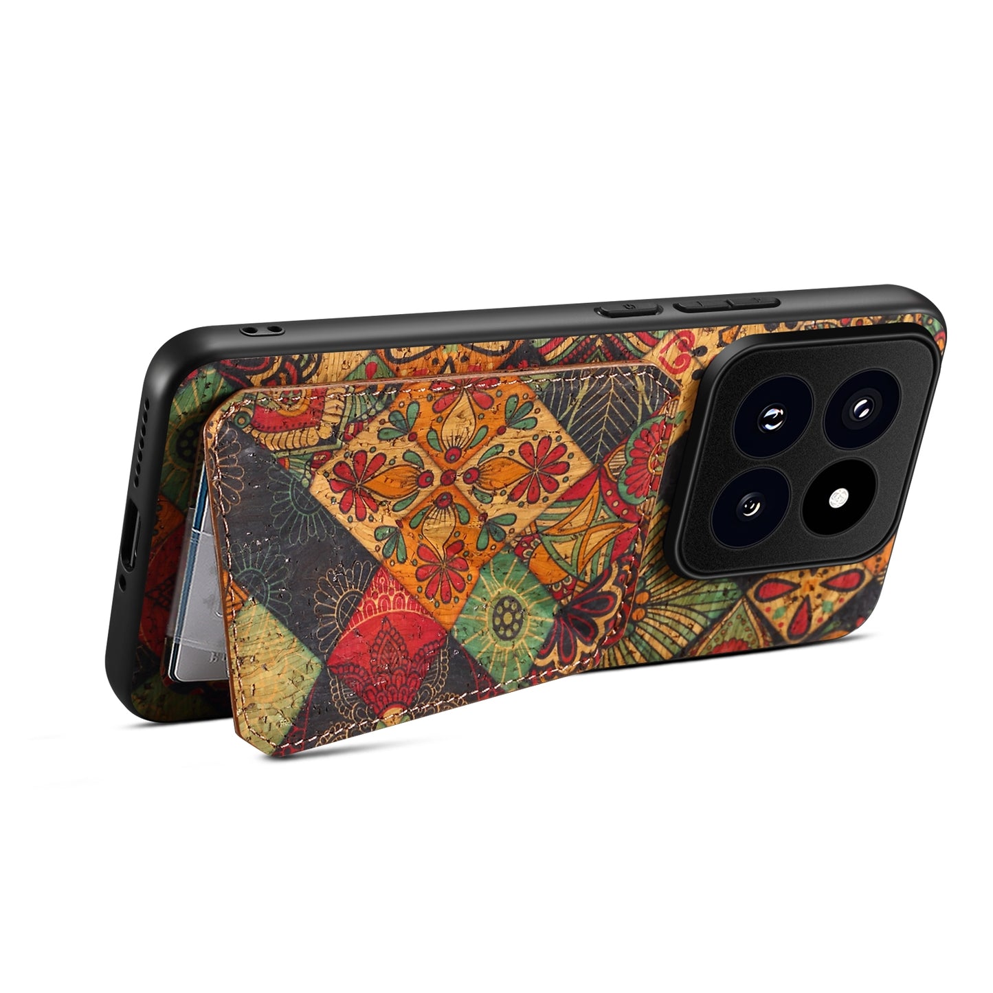 Xiaomi 14 Pro Dual Card Slot Holder Phone Case – Patterned Design, Scratch & Dirt Protection, Convenient Holder