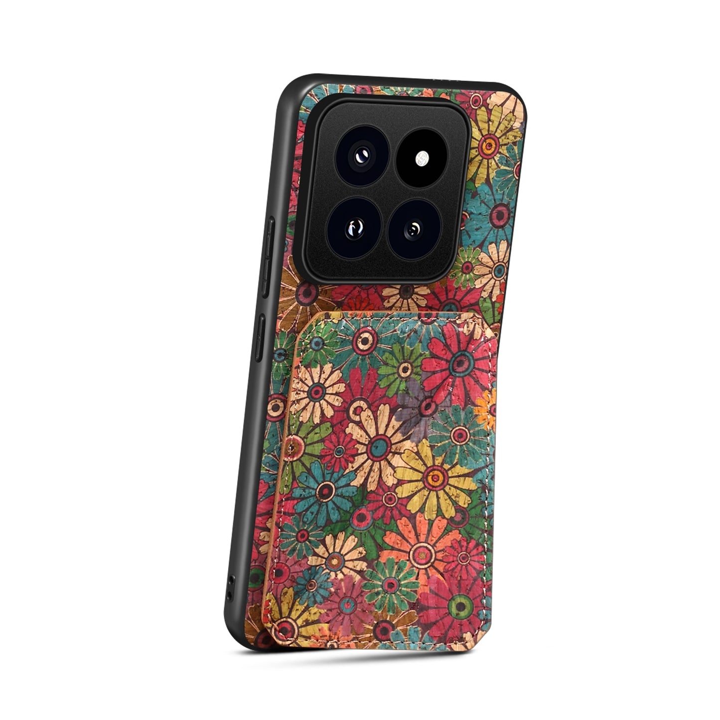 Xiaomi 14 Pro Dual Card Slot Holder Phone Case – Patterned Design, Scratch & Dirt Protection, Convenient Holder