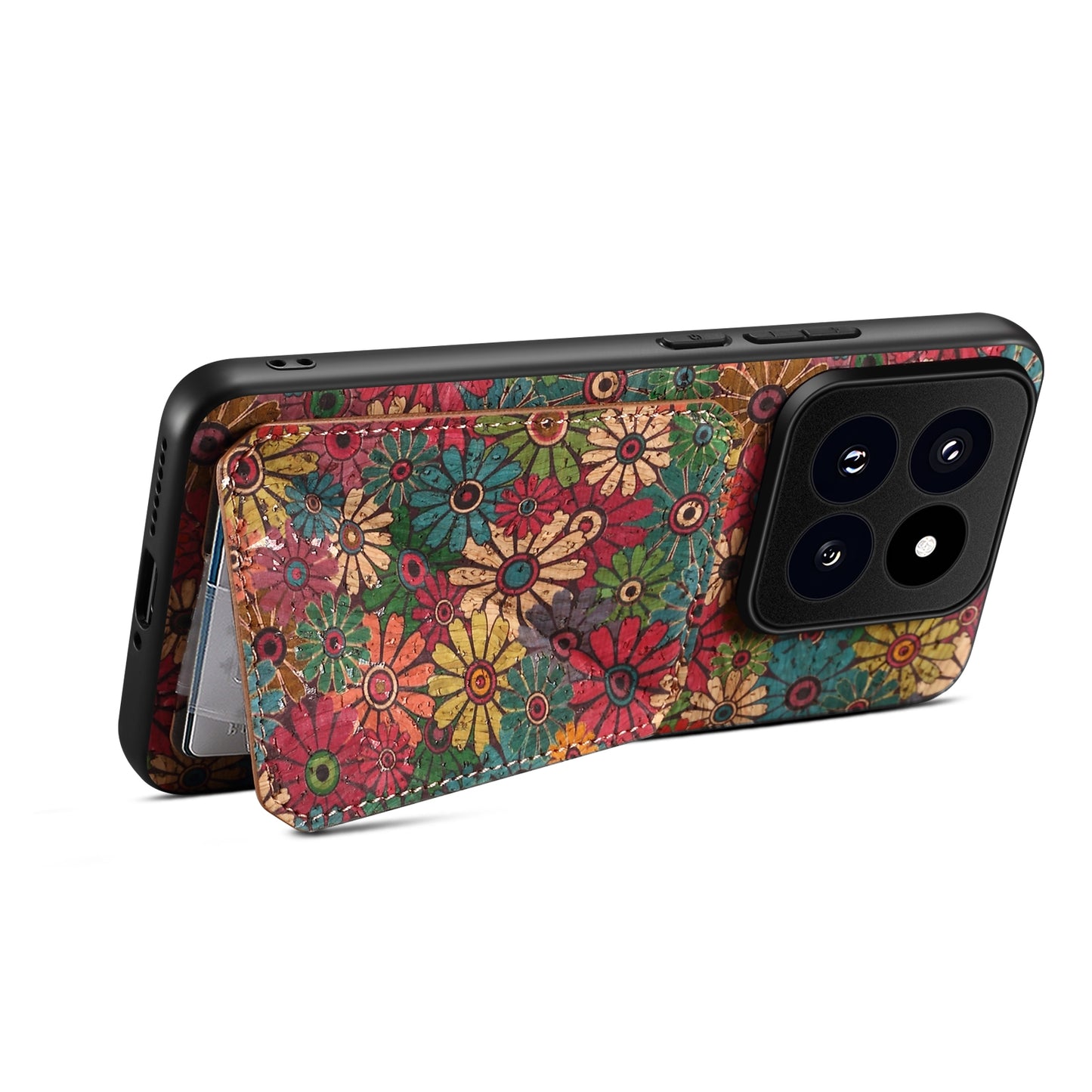 Xiaomi 14 Pro Dual Card Slot Holder Phone Case – Patterned Design, Scratch & Dirt Protection, Convenient Holder