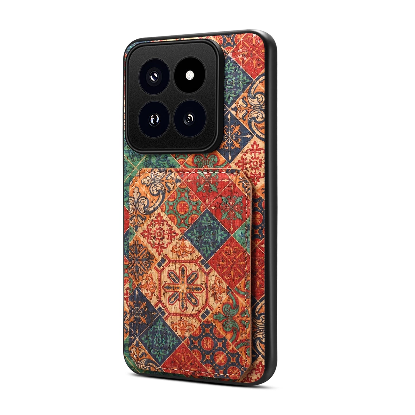 Xiaomi 14 Pro Dual Card Slot Holder Phone Case – Patterned Design, Scratch & Dirt Protection, Convenient Holder