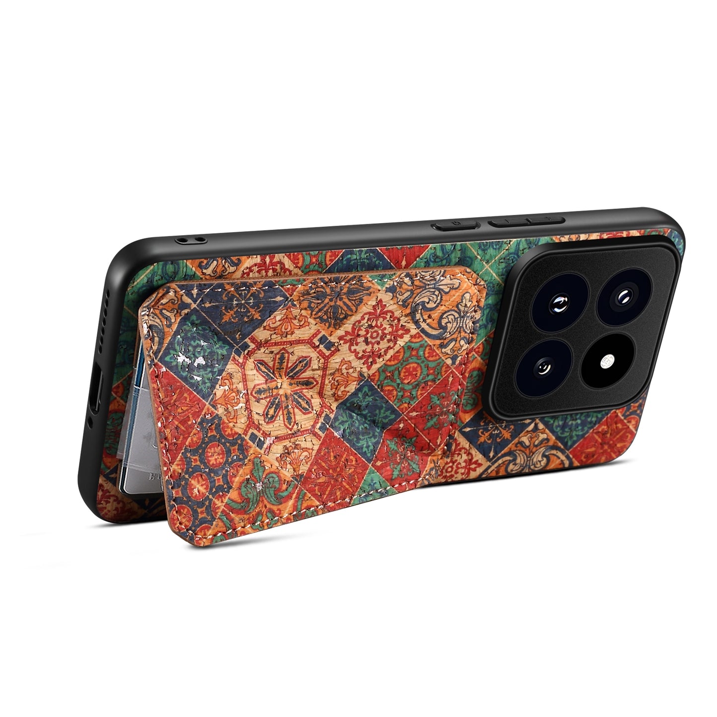 Xiaomi 14 Pro Dual Card Slot Holder Phone Case – Patterned Design, Scratch & Dirt Protection, Convenient Holder
