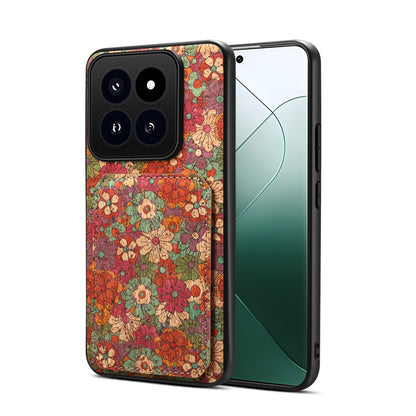 Xiaomi 14 Pro Dual Card Slot Holder Phone Case – Patterned Design, Scratch & Dirt Protection, Convenient Holder