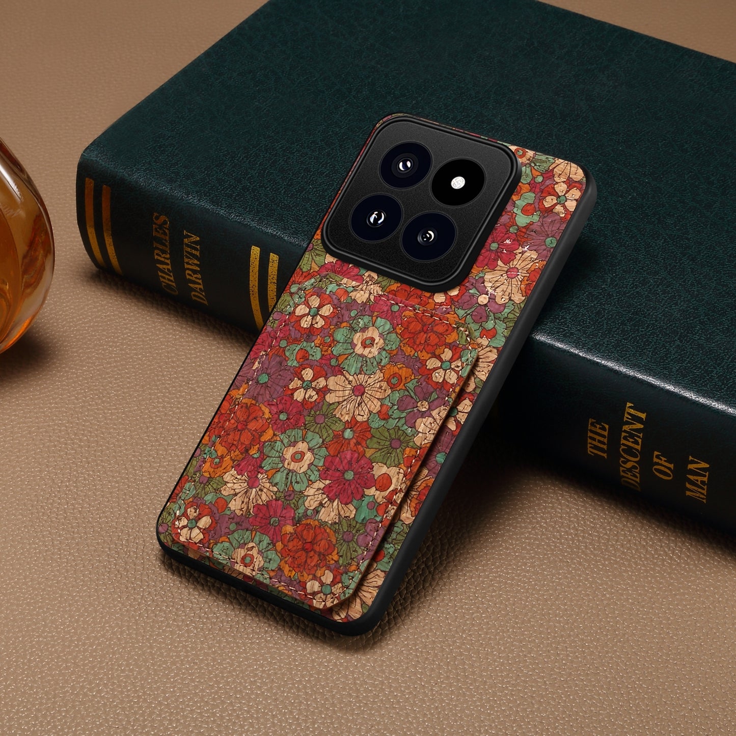 Xiaomi 14 Pro Dual Card Slot Holder Phone Case – Patterned Design, Scratch & Dirt Protection, Convenient Holder
