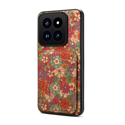 Xiaomi 14 Pro Dual Card Slot Holder Phone Case – Patterned Design, Scratch & Dirt Protection, Convenient Holder