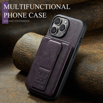 iPhone 12 Pro Card Holder Back Phone Case - Oil Wax Cow Leather