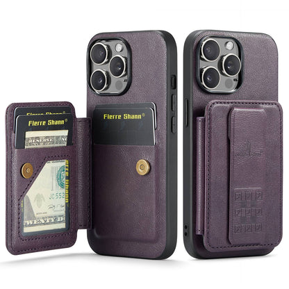 iPhone 12 Pro Card Holder Back Phone Case - Oil Wax Cow Leather