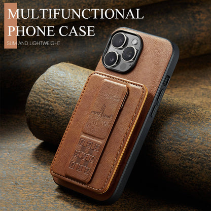iPhone 12 Pro Card Holder Back Phone Case - Oil Wax Cow Leather