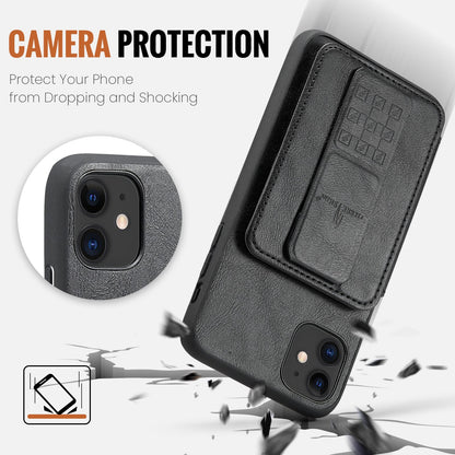 iPhone 11 Pro Card Holder Back Phone Case - Oil Wax Cow Leather