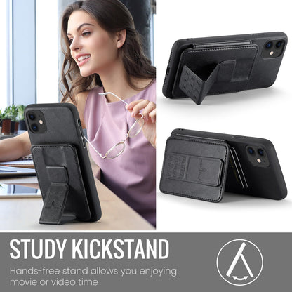 iPhone 11 Pro Card Holder Back Phone Case - Oil Wax Cow Leather