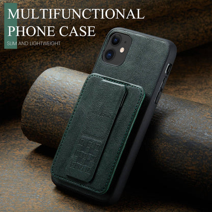 iPhone 11 Pro Card Holder Back Phone Case - Oil Wax Cow Leather