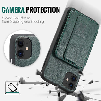 iPhone 11 Pro Card Holder Back Phone Case - Oil Wax Cow Leather