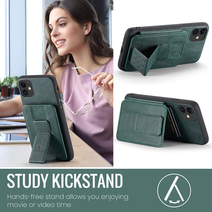 iPhone 11 Pro Card Holder Back Phone Case - Oil Wax Cow Leather