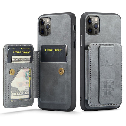 iPhone 11 Pro Card Holder Back Phone Case - Oil Wax Cow Leather