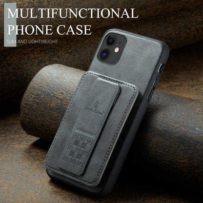 iPhone 11 Pro Card Holder Back Phone Case - Oil Wax Cow Leather