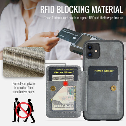 iPhone 11 Pro Card Holder Back Phone Case - Oil Wax Cow Leather