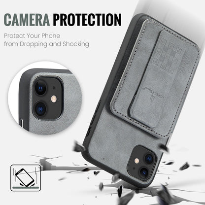 iPhone 11 Pro Card Holder Back Phone Case - Oil Wax Cow Leather