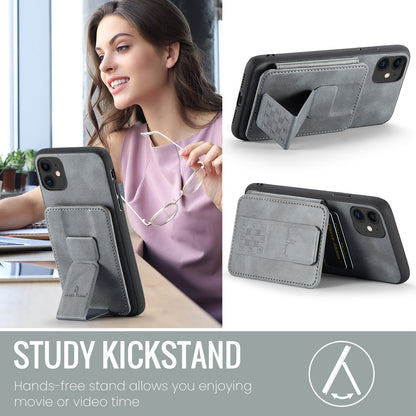 iPhone 11 Pro Card Holder Back Phone Case - Oil Wax Cow Leather