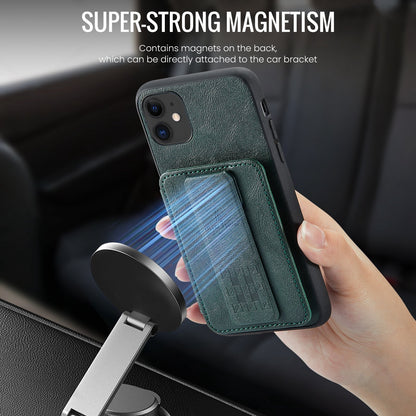 iPhone 11 Pro Card Holder Back Phone Case - Oil Wax Cow Leather