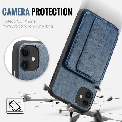 iPhone 11 Pro Card Holder Back Phone Case - Oil Wax Cow Leather