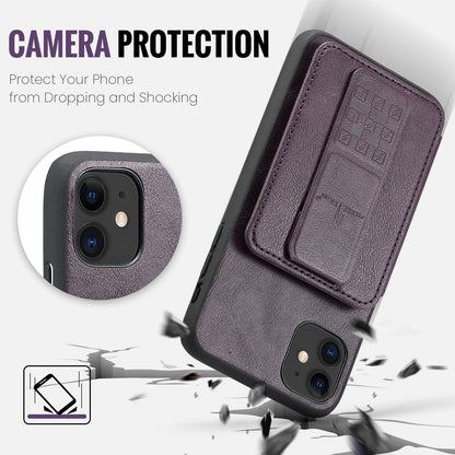iPhone 11 Pro Card Holder Back Phone Case - Oil Wax Cow Leather