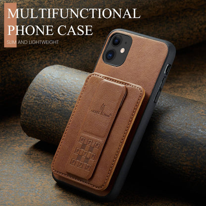 iPhone 11 Pro Card Holder Back Phone Case - Oil Wax Cow Leather