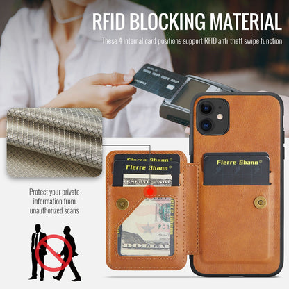 iPhone 11 Pro Card Holder Back Phone Case - Oil Wax Cow Leather